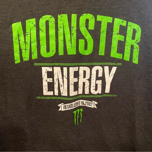 MONSTER ENERGY Gray Graphic T-Shirt Size Large-Unisex - Picture 2 of 4